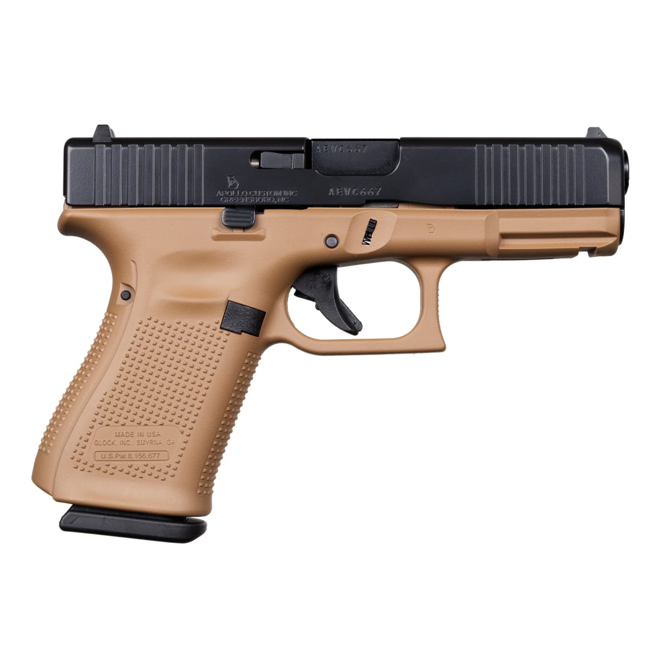 Handguns Apollo Custom|Glock 19 9MMLUGER GLK 19G5 9MM 15RD DDE BLK